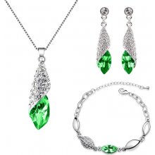 Sisi Jewelry souprava náhrdelníku náušnic a náramku Elegance Smaragd SET2028 Zelená