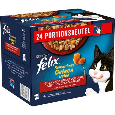 Felix Sensations v želé hovězí kuřecí kachní jehněčí 120 x 85 g – Sleviste.cz