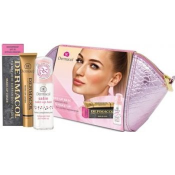 Dermacol Satin podklad pod make-up 30 ml + make-up Cover SPF30 30 g 207 kosmetická taštička dárková sada