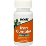 NOW Foods Iron Complex Železo s vitamíny a bylinkami 27 mg 100 tablet – Hledejceny.cz