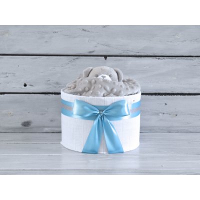 dortNEdort Mini plenkový dort s medvídkem usínáčkem Miminko se ještě nenarodilo modrý mašle, Korpus dortu: Tetra plena – Zboží Dáma