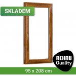 SKLADOVÁ-OKNA REHAU Smartline+ Bílá dovnitř / Zlatý dub ven pravé 95 x 208 cm – Hledejceny.cz