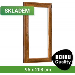 SKLADOVÁ-OKNA REHAU Smartline+ Bílá dovnitř / Zlatý dub ven 95 x 208 cm pravé