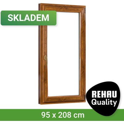 SKLADOVÁ-OKNA REHAU Smartline+ Bílá dovnitř / Zlatý dub ven 95 x 208 cm pravé – Zboží Mobilmania