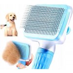 Camerazar Samočisticí obdélníkový kartáč na srst pro kočky a psy s protiskluzovou gumovou rukojetí 10 cm x 18 cm – Zboží Mobilmania