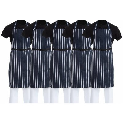 Gastrofans Whites zástěra s laclem tmavě modrá s proužkem 5 ks 71 x 96 cm – Hledejceny.cz