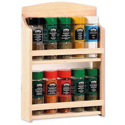 KESPER Police na koření s naplněnými sklenicemi 32 x 23 x 6 cm bambus 10 ks – Zboží Dáma