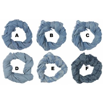 IB Laursen bavlněný šátek Ornament Combinations A modrá