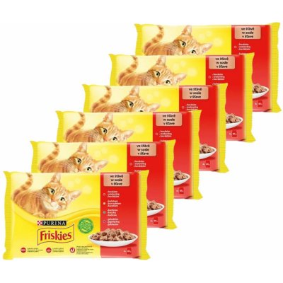 Friskies Cat kuře hovězí jehněčí a kachna ve šťávě 6 x 4 x 85 g