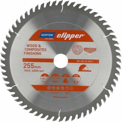 Norton okružní pila 255mm x 30mm x 60z dřevo – Zboží Dáma