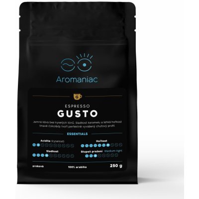 Aromaniac Espresso Gusto zrnková 250 g – Hledejceny.cz