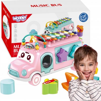 Musical Car Sorter s xylofonem růžový – Zboží Dáma