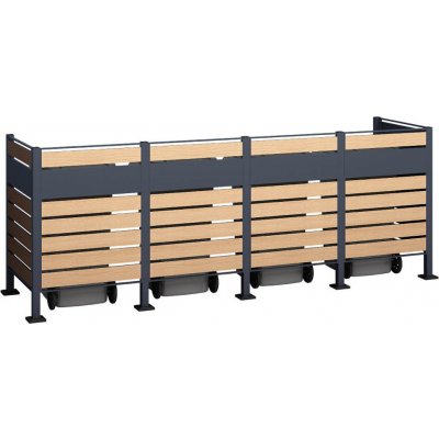 Westmann Planum 4 plechový 330 x 90 x 120 cm dřevo antracit – Zboží Dáma