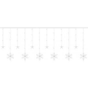 Iso Trade Světelný závěs vločky hvězdy studená bílá 1,2W 138 LED 540 cm 16225