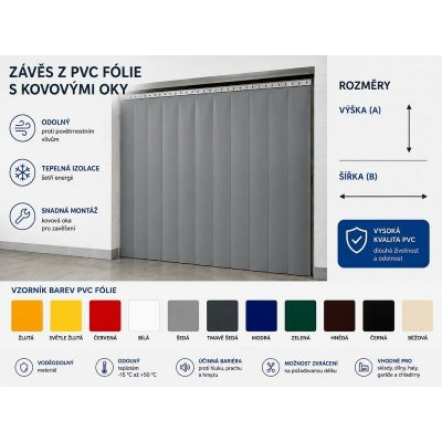 Dílenské závěsy - PVC fólie 630g/m2 - nehořlavý – Hledejceny.cz