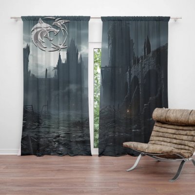 Sablio Závěs Zaklínač Hrad: 2ks 140x250cm – Hledejceny.cz