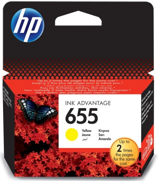 HP 655 originální inkoustová kazeta žlutá CZ112AE