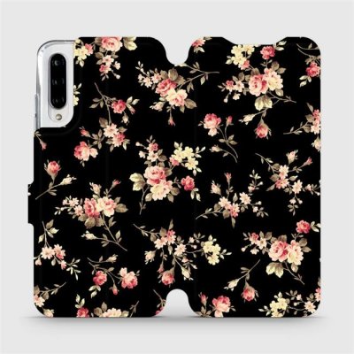 Pouzdro Mobiwear Parádní flip Xiaomi Mi A3 - VD02S - Květy na černé
