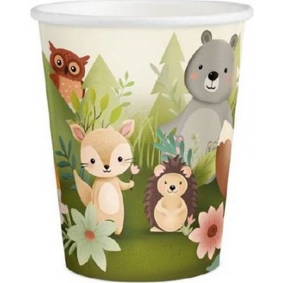 Party Pal Papírové kelímky, Lesní zvířátka, 220ml – Zboží Dáma
