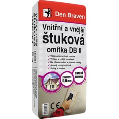 Den Braven Vnitřní a vnější štuková omítka DB II, pytel 25 kg – Zboží Mobilmania