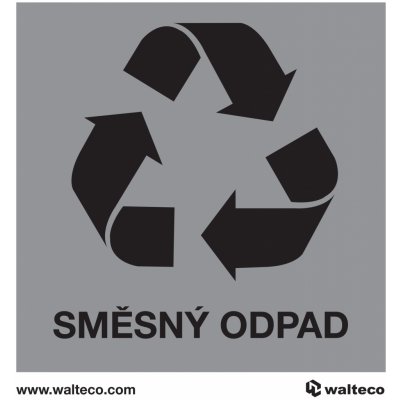 Walteco Recyklace - směsný odpad, 92x92mm, samolepka , 21180 – Zboží Mobilmania