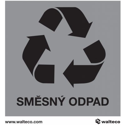 Walteco Recyklace - směsný odpad, 92x92mm, samolepka Množství: 5 ks , 21180BP1 – Zboží Dáma