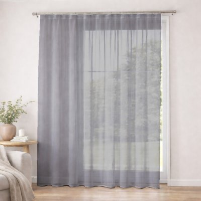 Hladký šedý voál s olůvkem - 300 cm bez obšití 300 – Hledejceny.cz