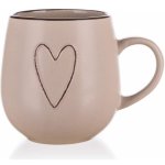 Banquet Hrnek keramický HEART hnědý 500 ml – Zboží Mobilmania