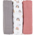 PETITE&MARS bambusová mušelínová Moussy Rose Rainbows 68 x 68 cm 3 ks – Hledejceny.cz