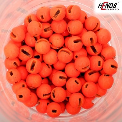 Hends Tungstenové Hlavičky Tungsten Beads Orange Fluo Slotted 2,8mm