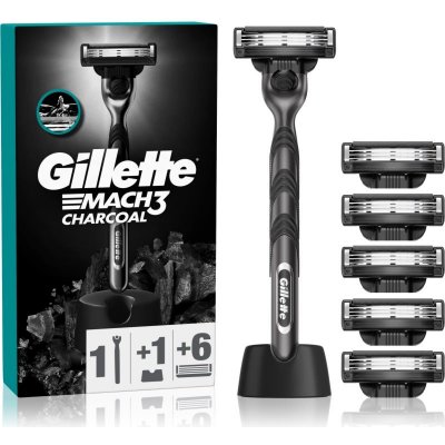 Gillette Mach3 Charcoal + 6 ks hlavic – Zboží Mobilmania