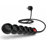 CONNECT IT prodlužovací kabel 230 V, 5 zásuvek, 2 m, s vypínačem (černý) – Zboží Živě