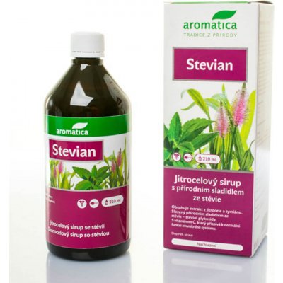 Aromatica Stevian jitrocelový sirup se stévií 210 ml – Zbozi.Blesk.cz