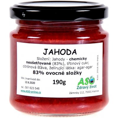 ASO Zdravý život jahoda doslazovaná panelou Bio 190 g – Hledejceny.cz