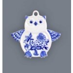 Cibulák vánoční ozdoba sova 9 cm originální cibulákový porcelán Dubí cibulový vzor 10163 – Zboží Mobilmania