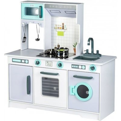 Ecotoys dřevěná kuchyňka s pračkou a vybavením – Zboží Dáma