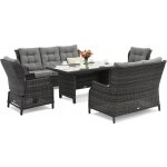 Garden Point Malaga Apetito 7 antracitový technorattanový zahradní set – Zboží Dáma
