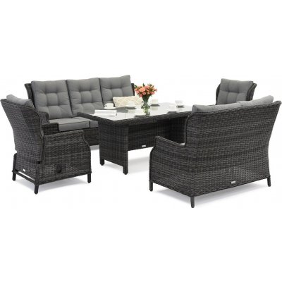 Garden Point Malaga Apetito 7 antracitový technorattanový zahradní set – Zboží Dáma