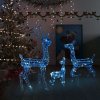 Vánoční osvětlení DKD HOME DECOR LED sobí rodina Vánoční dekorace Akryl 300 LED modrá