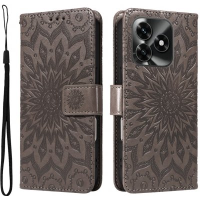 Sunflower knížkové pouzdro na Honor X5c Plus - šedé – Sleviste.cz