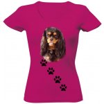 Tričko s potiskem Kavalír King Charles Španěl dámské Purpurová – Sleviste.cz