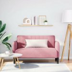 vidaXL Loveseat Sofa Růžový 109 cm samet 11461.4100590 – Zboží Dáma