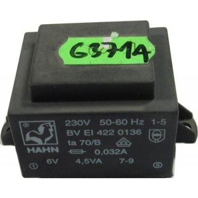 Trafo DPS HAHN BV EI 382 1185 6V/4,5VA – Zbozi.Blesk.cz