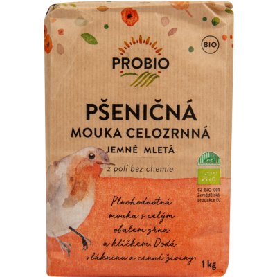 ProBio Bio Mouka pšeničná celozrnná jemně mletá 1000 g – Zbozi.Blesk.cz