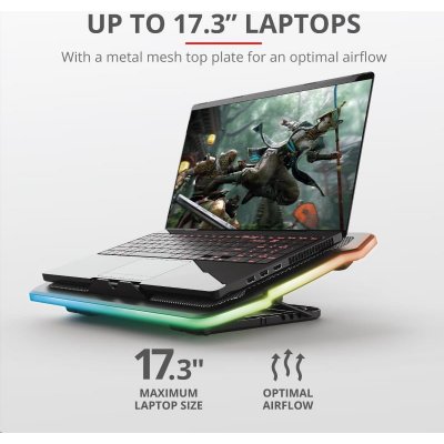 TRUST Stojan na notebook GXT1126 AURA LAPTOP COOLING STAND (chladící podložka) – Sleviste.cz