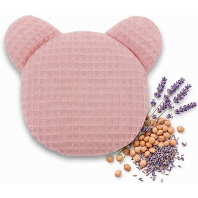 BocioLand TEDDY nahřívací polštářek s třešňovými pecičkami a levandulí pudrově růžový – Zboží Mobilmania