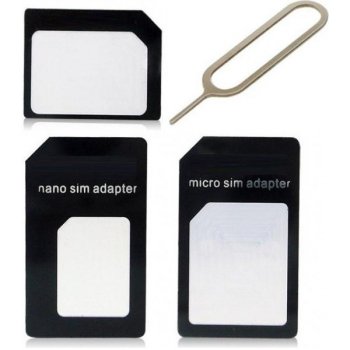 Noosy Nano / micro sim adaptér 3 v 1 black / černý