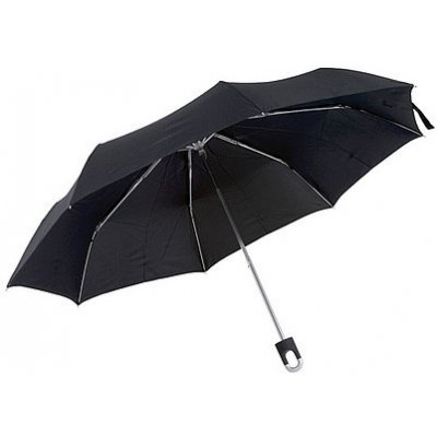 Skládací deštník s karabinou černý – Zboží Mobilmania