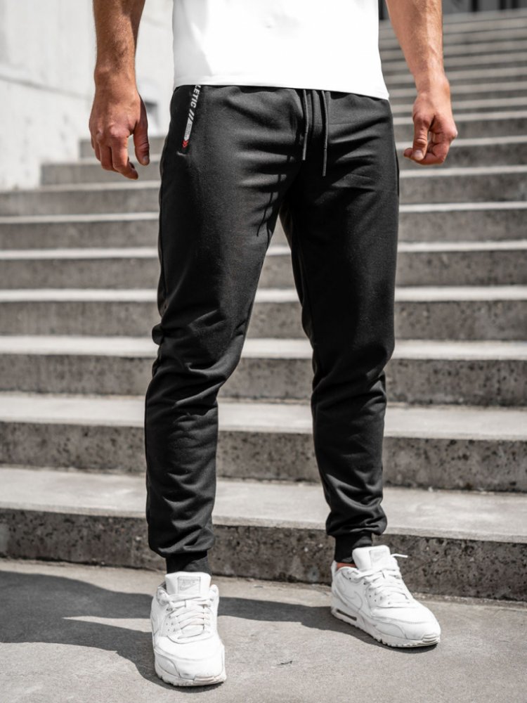 Bolf Černé pánské jogger kalhoty JX5006 – Zboží Dáma