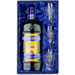 Becherovka 0,5 l (dárkové balení mašle + 3 sklenice) – Sleviste.cz